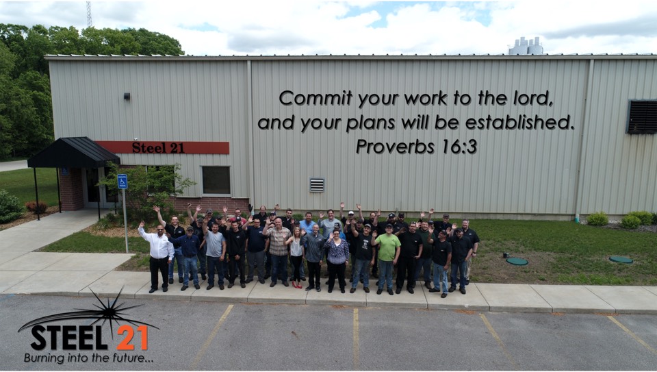 Steel 21's steel plate services started in Cedar Springs on an empty lot. 5 Years later, the company has over 50 employees (shown in the photo).